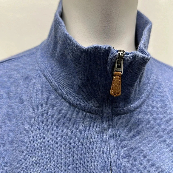 Polo Ralph Lauren Quarter Zip Sweater Pullover Long Sleeve Estate Rib Blue XL - Picture 4 of 12
